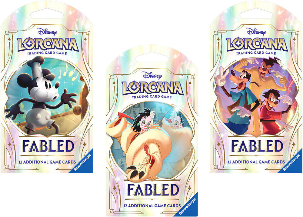 Disney Lorcana Fabled Fabled Sleeved Booster Pack Art Bundle Set of 3 sealed box