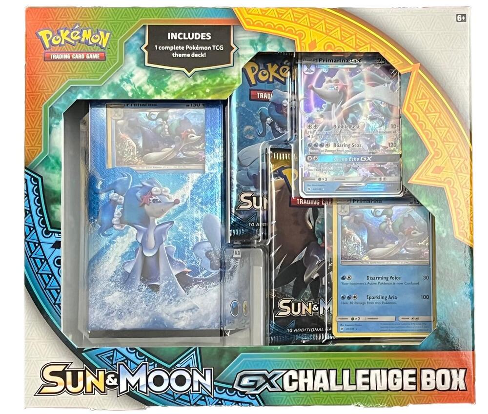Pokemon TCG Sun and Moon Sun and Moon GX Challenge Box Primarina sealed box